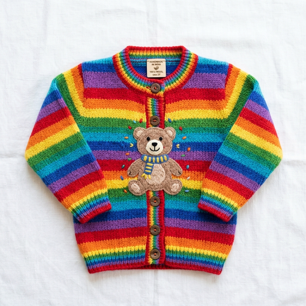 Handmade Kids Woolen Sweater Teddy Bear